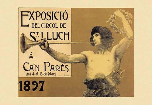 Art exhbition poster.  Art by Joan Llimona I Bruguera Poster Print by Joan Llimona I Bruguera