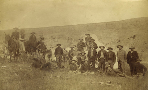 Cowboys Wearing Great Cowboy Hats. A Few Cowboys Are On Horses. They Are Probably Cattle Men On The Range. Poster Print - Item # VARBLL0587402008