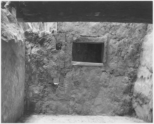 Interior showing wall and window "Interior at Ruin Cliff Palace Mesa Verde National Park" Colorado "1941." 1941 Poster Print by Ansel Adams - Item # VARBLL0587400854