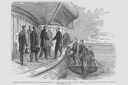 General Sherman Received by General Foster on Revenue Cutter "Nehama" Poster Print by Frank  Leslie - Item # VARBLL058733259x