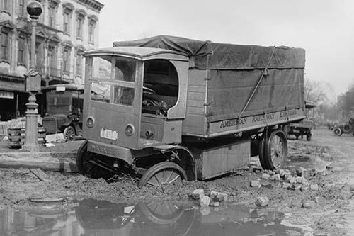 Railway Express Truck Muddle in Ditch; Stuck in unpaved Street Poster Print by unknown - Item # VARBLL058745751L