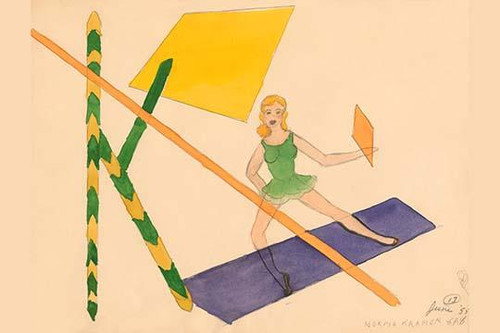 A ballet dancer moves among geometric shapes. Poster Print by Norma Kramer - Item # VARBLL0587248246