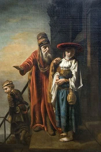 Abraham Dismissing Hagar and Ishmael Poster Print by Nicolaes Maes