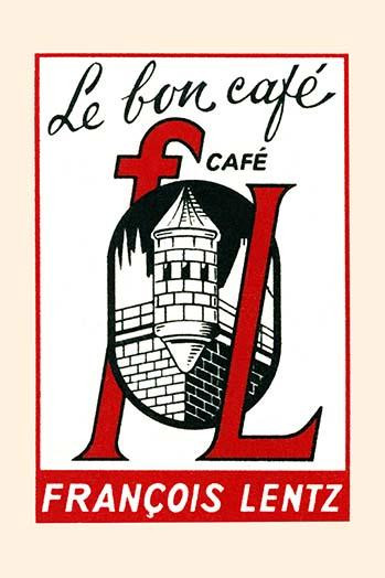 Matchbox label ad for a coffee showing a tall tower of a building and advertising FL brand coffee. Poster Print by unknown - Item # VARBLL0587341580