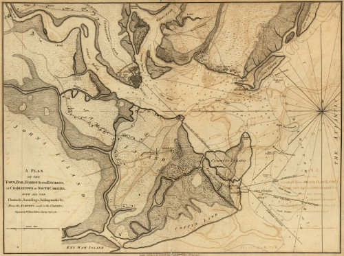 Plan of Town, Bar, Harbor, and Environs of Charleston, South Carolina, 1780 Poster Print by William Faden - Item # VARBLL0587429003