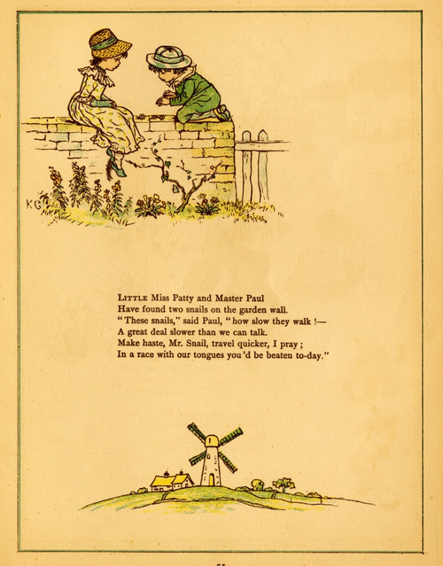 Two children play with snails on a wall Poster Print - Item # VARBLL058759551L