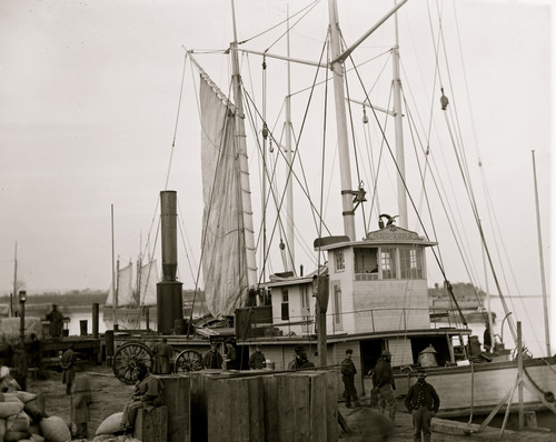 Aquia Creek Landing, Va. Wharf with transport and supplies Poster Print - Item # VARBLL058754161L