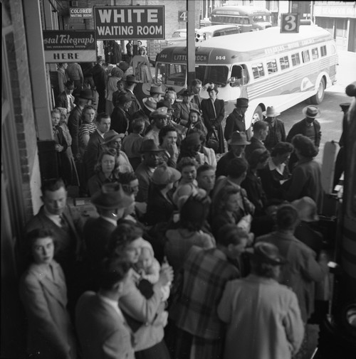 A Greyhound bus trip from Louisville, Kentucky, to Memphis, Tennessee, and the terminals. Passengers standing in aisles on Memphis-Chattanooga Greyhound bus Poster Print - Item # VARBLL0587631074