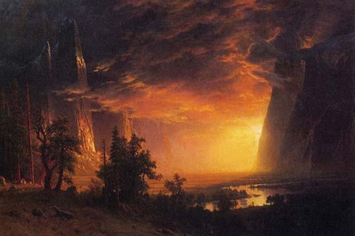 Sunrise in Yosemite Valley Poster Print by Albert  Bierstadt - Item # VARBLL0587259450 Sunrise in Yosemite Valley Poster Print by Albert  Bierstadt - Item # VARBLL0587259450