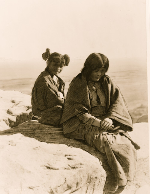 Two Hopi females sitting on a rock. Poster Print - Item # VARBLL058746973L