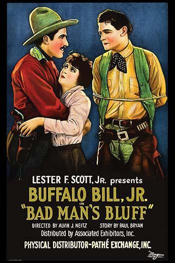 Two cowboys, one tied up, another has a young girl in his arms.  The girl reaches her hand into his holster. Poster Print by Pathe - Item # VARBLL058762117L