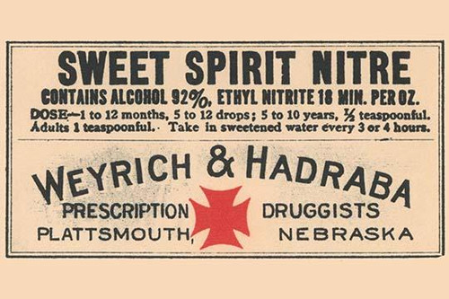 A 1920's pharmacy bottle label.  Many of these were quack cures and the main ingredient often was alcohol. Poster Print by Unknown - Item # VARBLL0587265345