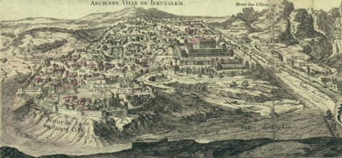 Antique Map of Jerusalem - Black & White Poster Print - Item # VARBLL058759845L