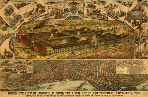 Birds-eye view of Louisville from the river front and Southern Exposition, 1883. Poster Print - Item # VARBLL058757006L