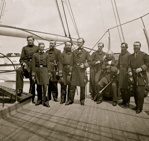 Charleston Harbor, S.C. Rear Admiral John A. Dahlgren and staff aboard U.S.S. Pawnee Poster Print - Item # VARBLL058752002L