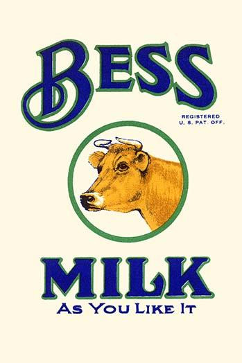 Original can label for milk showing a a cow. Poster Print by unknown - Item # VARBLL0587336250