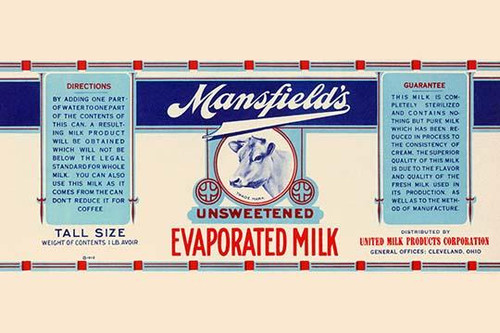 Original can label for Unsweetened Evaporated Milk showing a cow. Poster Print by unknown - Item # VARBLL0587336129