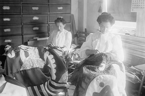 Seamstresses at the Brooklyn Navy Yard Sew Large Flags with Eagles Poster Print by unknown - Item # VARBLL058745765L
