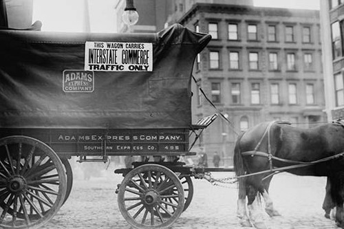Horse & Wagon with sign saying that it is being used in Interstate Commerce Only; Adams Express Company, New York City Poster Print - Item # VARBLL058746048L
