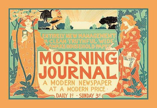 Color poster by Louis John Rhead, 1857-1926, for the Morning Journal, "A modern newspaper at a modern price." Poster Print by Louis John Rhead - Item # VARBLL0587024062
