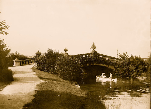A couple enjoys the romance of boating in Belle Isle Park, in the Detroit River Poster Print - Item # VARBLL058751951L