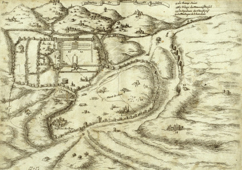 Antique Map of Jerusalem - Black & White Poster Print - Item # VARBLL058759799L