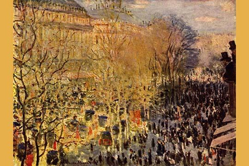 Boulevard of Capucines in Paris with throngs of people and carriages Poster Print by Claude Monet - Item # VARBLL0587258985