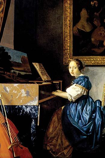 Young girl playing a harpsichord Poster Print by Johannes  Vermeer - Item # VARBLL0587263288