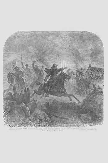 General Custer Unit  Charges into Stuart's Camp, Colonel Ashe Poster Print by Frank  Leslie - Item # VARBLL058733276x