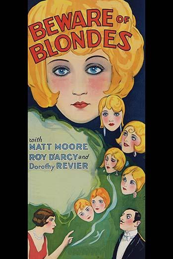 Woman warns man surrounded by a bevy of Blondes Poster Print - Item # VARBLL058762249L