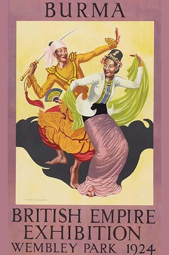 Burmese Dancers.  High quality vintage art reproduction by Buyenlarge.  One of many rare and wonderful images brought forward in time.  I hope they bring you pleasure each and every time you look at them. Poster Print - Item # VARBLL058762234L