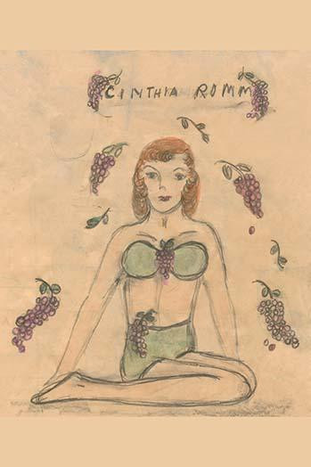 A friend of the artist posed in a bikini.  Grapes in bunches surround the scene. Poster Print by Norma Kramer - Item # VARBLL0587248203