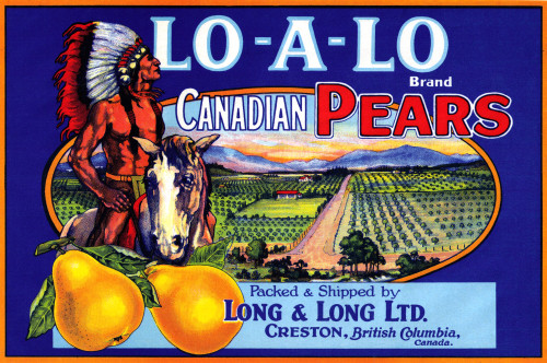 Fruit crate label for the Lo-A-Lo Brand Canadian Pears packed in Creston, British Colombia. Poster Print by unknown - Item # VARBLL0587442638
