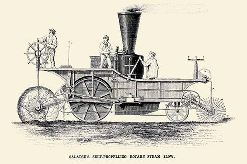 Advances in farm technology followed the latest inventions very carefully.  Steam power could plow a field much faster than farm animals or people alone. Poster Print by Unknown - Item # VARBLL0587224908