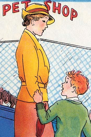 A little boy asks his mother if they can go in the pet shop. Poster Print by Julia Letheld Hahn - Item # VARBLL0587275073