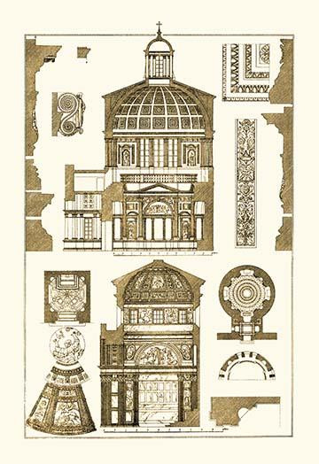 Architectural Drawings of Renaissance Architecture Poster Print by J. Buhlmann - Item # VARBLL0587090936