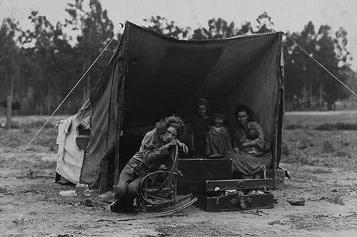 Migrant agricultural worker's family. Seven hungry children. Mother aged thirty-two. Father is native Californian. Nipomo, California Poster Print by Dorothea Lange - Item # VARBLL0587241845
