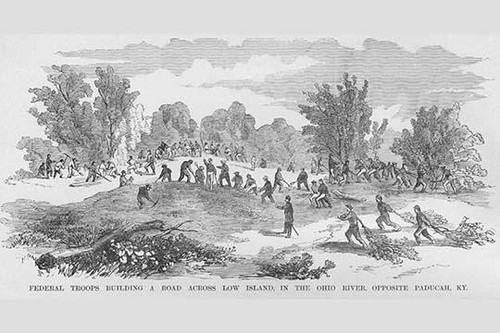 Federals build a road across Low island on the Ohio River Poster Print by Frank  Leslie - Item # VARBLL0587324090