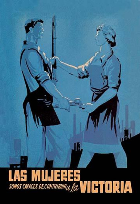 Spanish Civil war poster, "Women are able to contribute to victory" Poster Print by Babiano - Item # VARBLL0587030747
