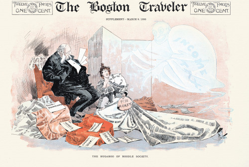 A man and woman sit looking at a ghost. Poster Print - Item # VARBLL058741605x