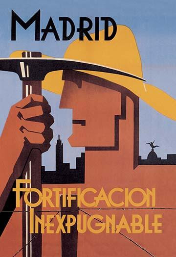Spanish civil war poster, "MADRID FORTIFICACI_N INEXPUGNABLE" Poster Print by unknown - Item # VARBLL0587030828