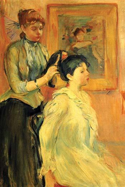 Young Girl styles anther woman's hair, one standing and the other sitting Poster Print by Berthe  Morisot - Item # VARBLL0587258462