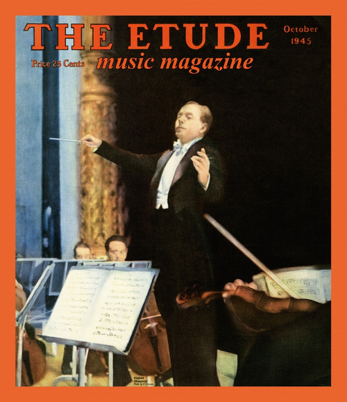 Cover art from the October 1945 edition of Etude magazine with a front cover that features Eugene Ormandy. Poster Print by R.T. Dooner - Item # VARBLL0587435763