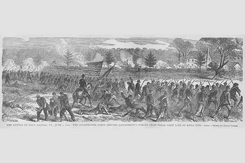 Battle of Cold Harbor - Driving off Longstreet's forces from the Rifle Pits Poster Print by Frank  Leslie - Item # VARBLL0587332964