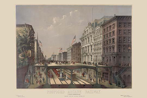 Proposed arcade railway--Under Broadway, view near Wall Street Poster Print by unknown - Item # VARBLL0587238348