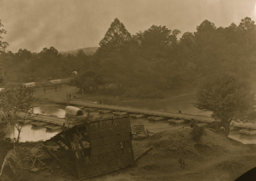 Hanovertown Ferry, Va. Pontoon bridges across the Pamunkey, with wagons Poster Print - Item # VARBLL058753416L