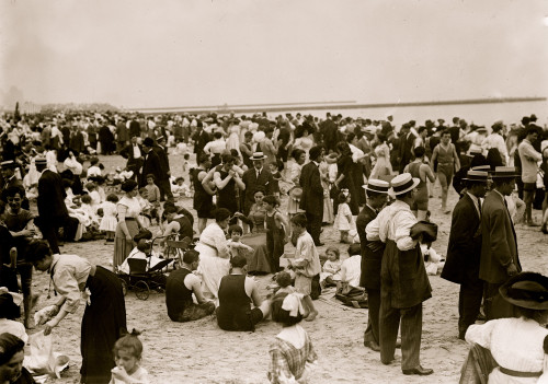 Crowds on the beach at Coney Island, New York Poster Print - Item # VARBLL058750022L
