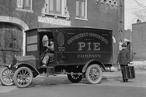 Connecticut Copperwhite Pie Company with Driver and Delivery man holding basket for pies Poster Print - Item # VARBLL058746243L