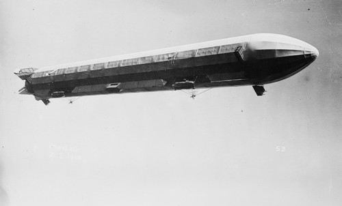 Zeppelin airship in flight Poster Print
