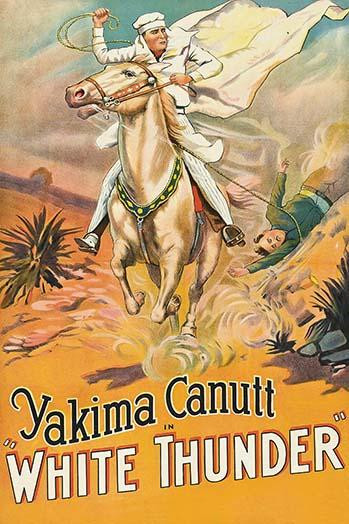 White dressed and caped rider holds a lasso and lasso's a cowboy pulled from a hill Poster Print by Unknown - Item # VARBLL058762926L